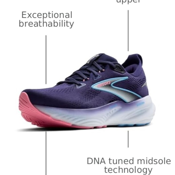 NWT Brooks Womens Glycerin 22 Running Shoes - Deep Purple with Blue Accents - Picture 2 of 10